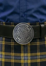 Round Celtic Knot Scottish Kilt Belt Buckle Antique Front