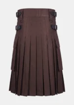 Scottish Brown Hybrid Kilt Back