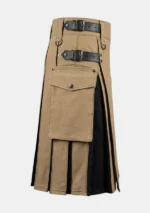 Scottish Khaki Black Hybrid Utility Kilt Right