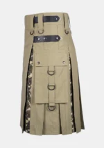 Scottish Khaki Hybrid Utility Kilt Left