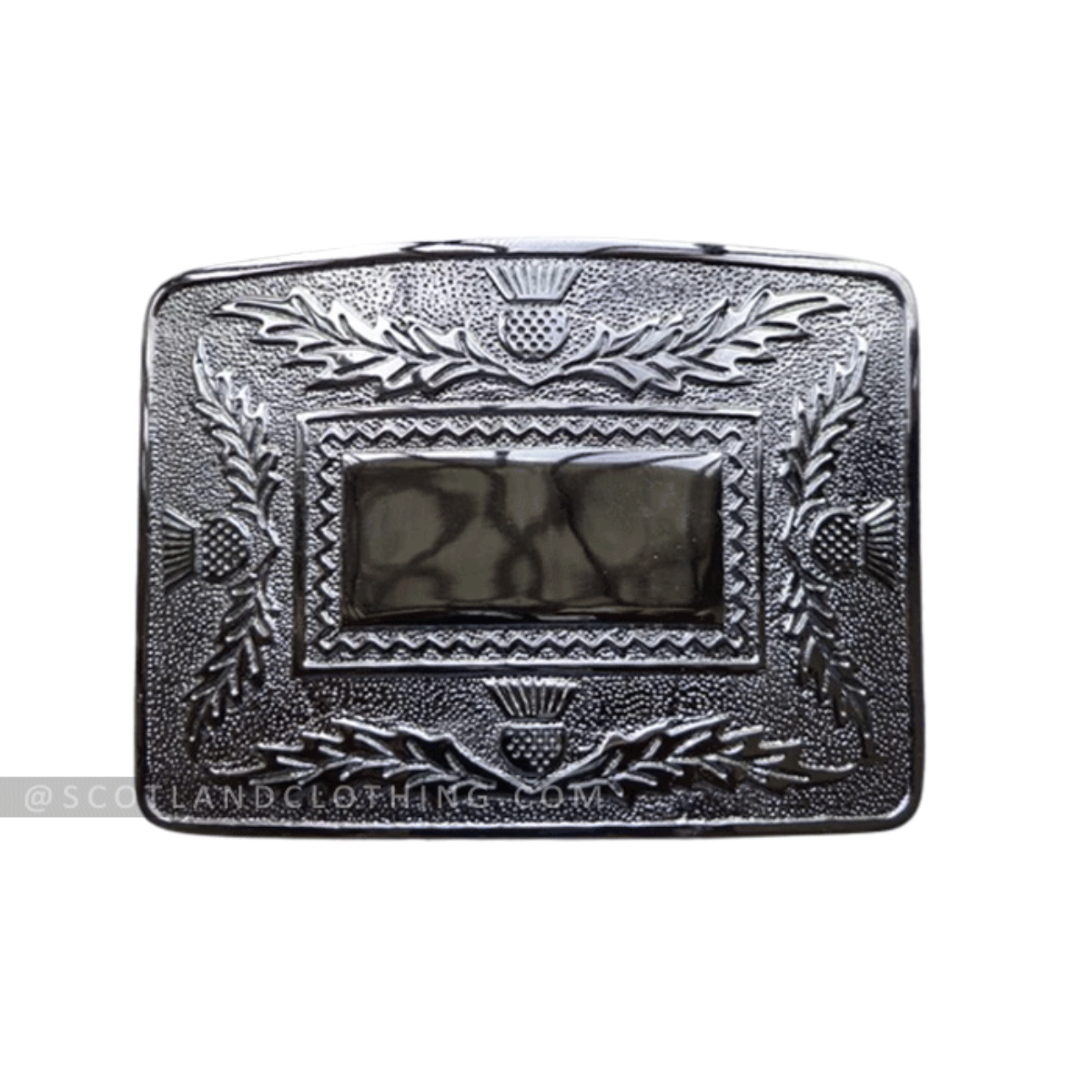 Fibbia Per Cintura Kilt Scozzese Con Cardo Celtico &ndash; Finitura Cromata 10x7 Cm