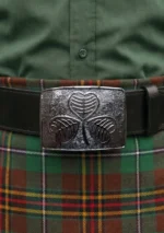 Shamrock Kilt Belt Buckle Front View