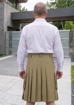 Special Khaki Utility Kilt for Men's Back View