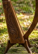 19 String Large Lyre Harp Leaves