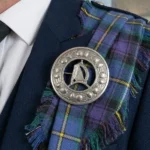 Irish Harp Kilt Fly Plaid Brooch