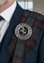 Lion Rampant Kilt Fly Plaid Brooch