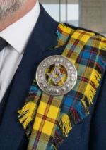 Masonic Kilt Fly Plaid Brooch