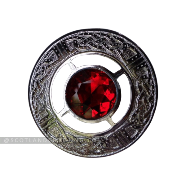 Premium Quality Scottish red stone kilt fly plaid brooch Design 1