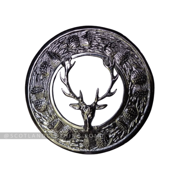 Premium Quality Scottish stag head kilt fly plaid brooch Design 2