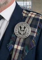 Thistle Kilt Fly Plaid Brooch