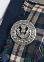 Thistle Kilt Fly Plaid Brooch Front