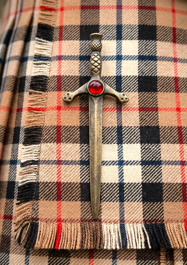 Red Stone Kilt Pin