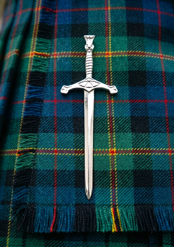 Scottish Chrome Sword Kilt Pin