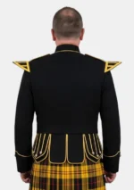 Black Military Doublet Jacket Back View