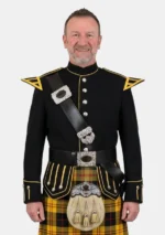 Black Military Doublet Jacket Front View