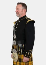 Black Military Doublet Jacket Left Side View