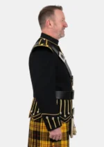 Black Military Doublet Jacket Right Side View