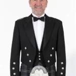 Black Prince Charlie Jacket with Vest Front View