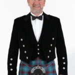 Black Velvet Prince Charlie Jacket Front View