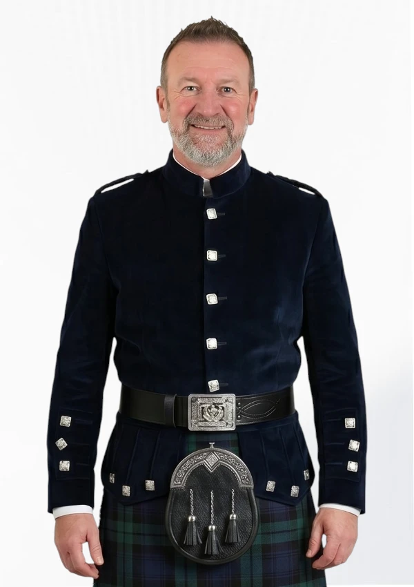 Blue Kenmore Military Doublet Jacket Front View