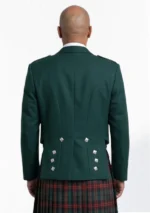 Green Scottish Prince Charlie Jacket with Vest Back View
