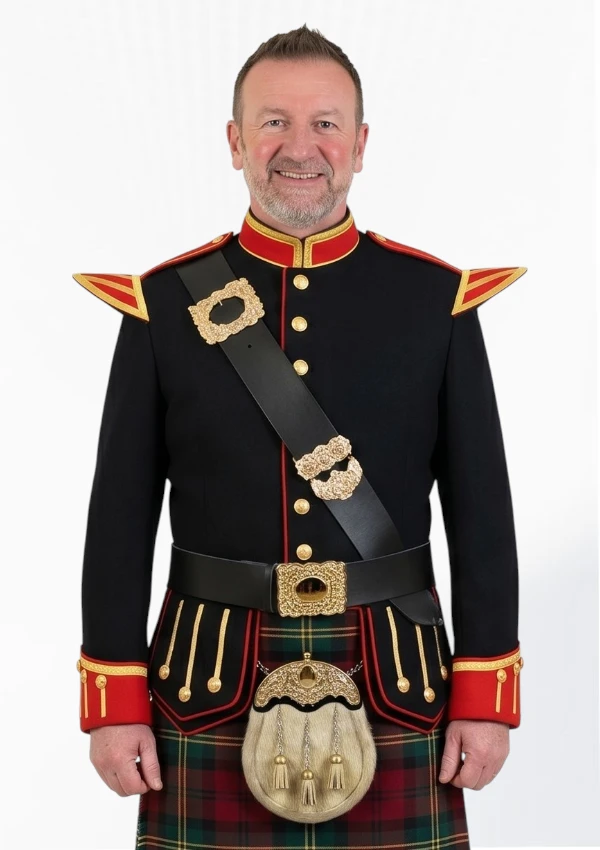 Military Drummer Doublets Bagpiper Jacket Front View