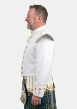 White Military Drummer Doublet Left Side View
