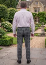 Hamilton Grey Tartan Trouser Back
