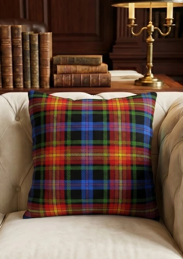 Pride of Lgbt Tartan Cushion Front View