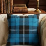 Ramsay Blue Tartan Cushion Front View