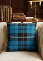 Ramsay Blue Tartan Cushion Front View