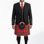 Black Argyle Kilt Outfit For Sale Front