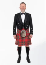 Black Prince Charlie Kilt Outfit For Men's Front