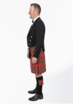 Black Prince Charlie Kilt Outfit For Men's Left Side