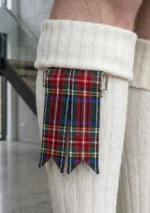 Black Stewart Tartan Kilt Flashes Front