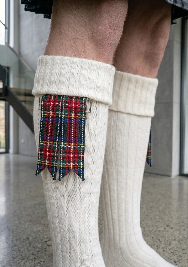 Black Stewart Tartan Kilt Flashes