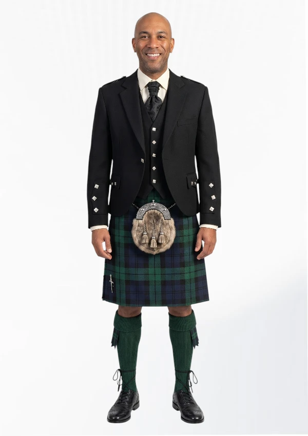 Black Watch Tartan Kilt Outfit Front