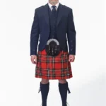 Blue Argyle Wedding Kilt Outfit For Sale Front