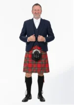 Blue Argyle Wedding Kilt Outfit Front