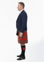 Blue Argyle Wedding Kilt Outfit Left Side