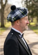 Gordon Tartan Tam o Shanter Hat Side View