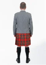 Grey Argyle Kilt Outfit For Men Back