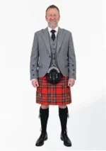 Grey Argyle Kilt Outfit For Men Front