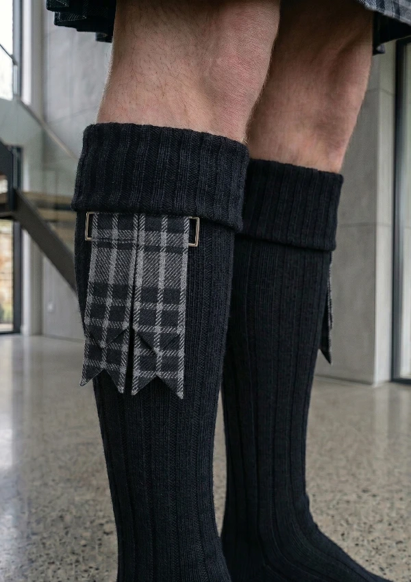 Grey Watch Tartan Kilt Flashes
