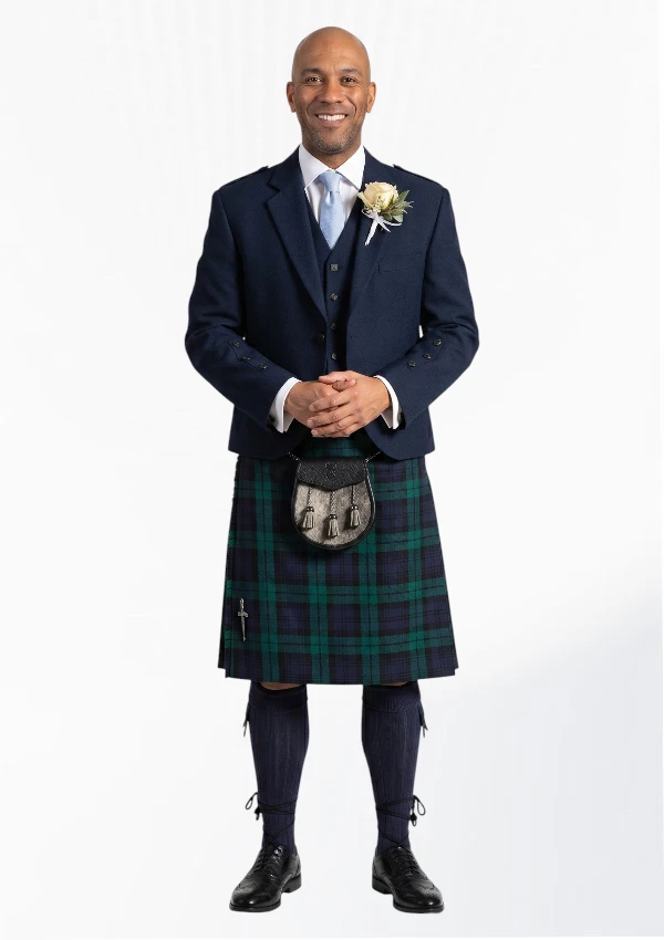 Hand Made Black Watch Tartan Kilt Outfit Front