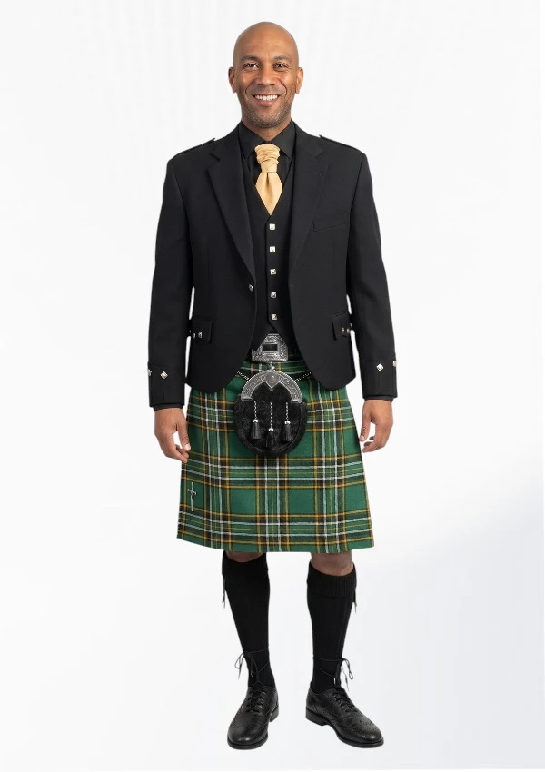 Irish National Tartan Kilt Outfit For Sale Front