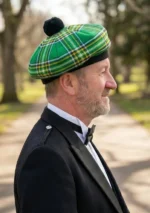 Irish National Tartan Tam o Shanter Hat Side View