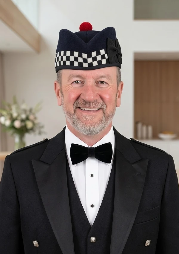 Men's Blue Glengarry Hat Front View