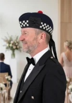 Men's Blue Glengarry Hat Side View