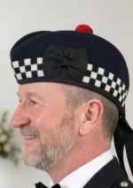 Men's Blue Glengarry Hat with Pom